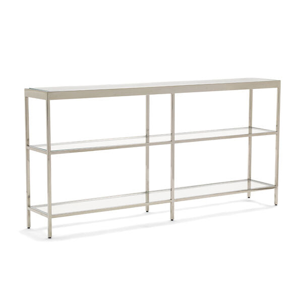 Vienna Low Bookcase - Medium Polished Stainless Steel