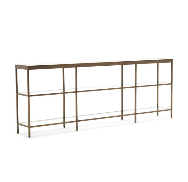 Vienna Low Bookcase - Large Antique Brass