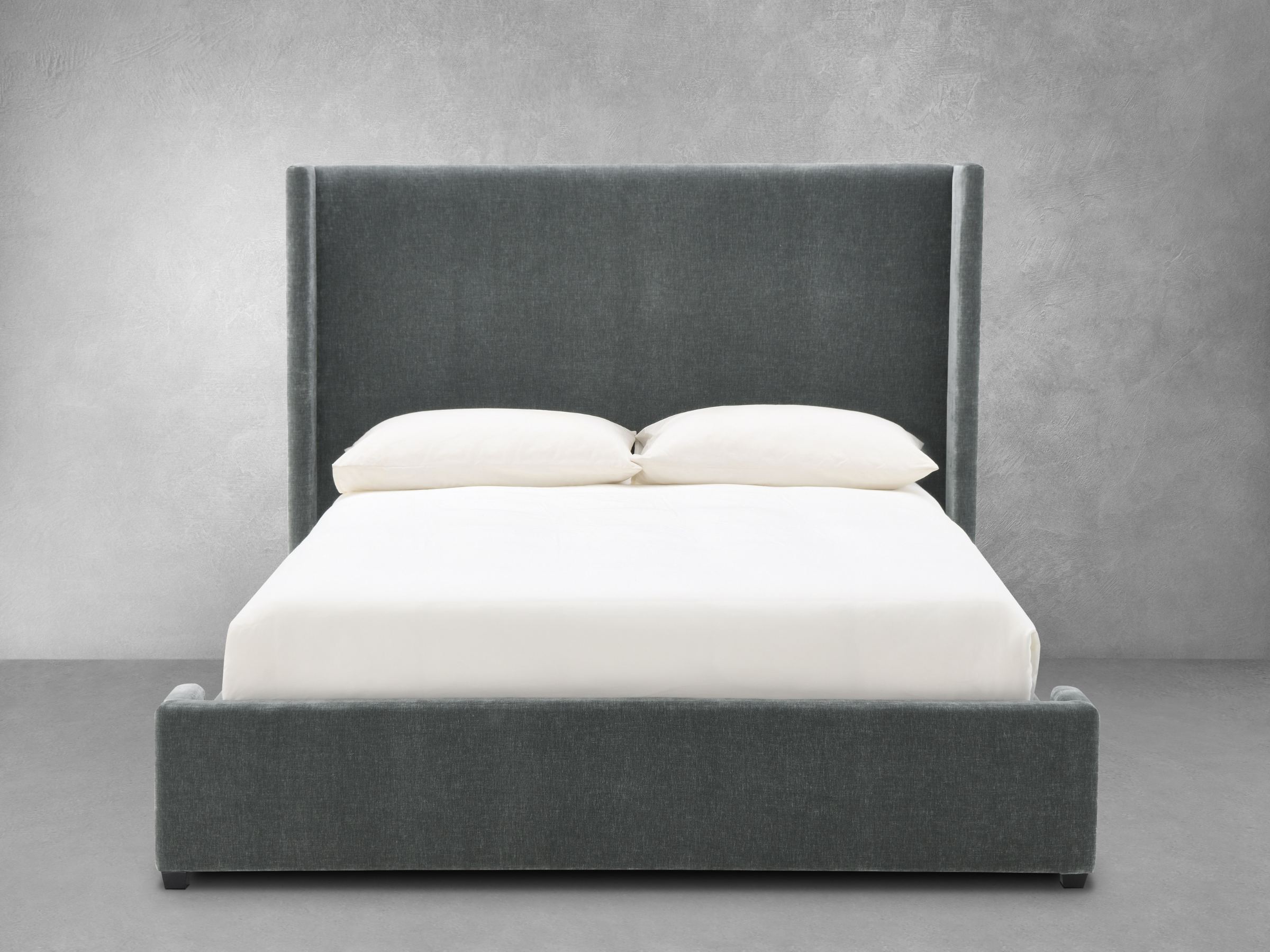 Lennon Upholstered Bed - Charcoal - Queen