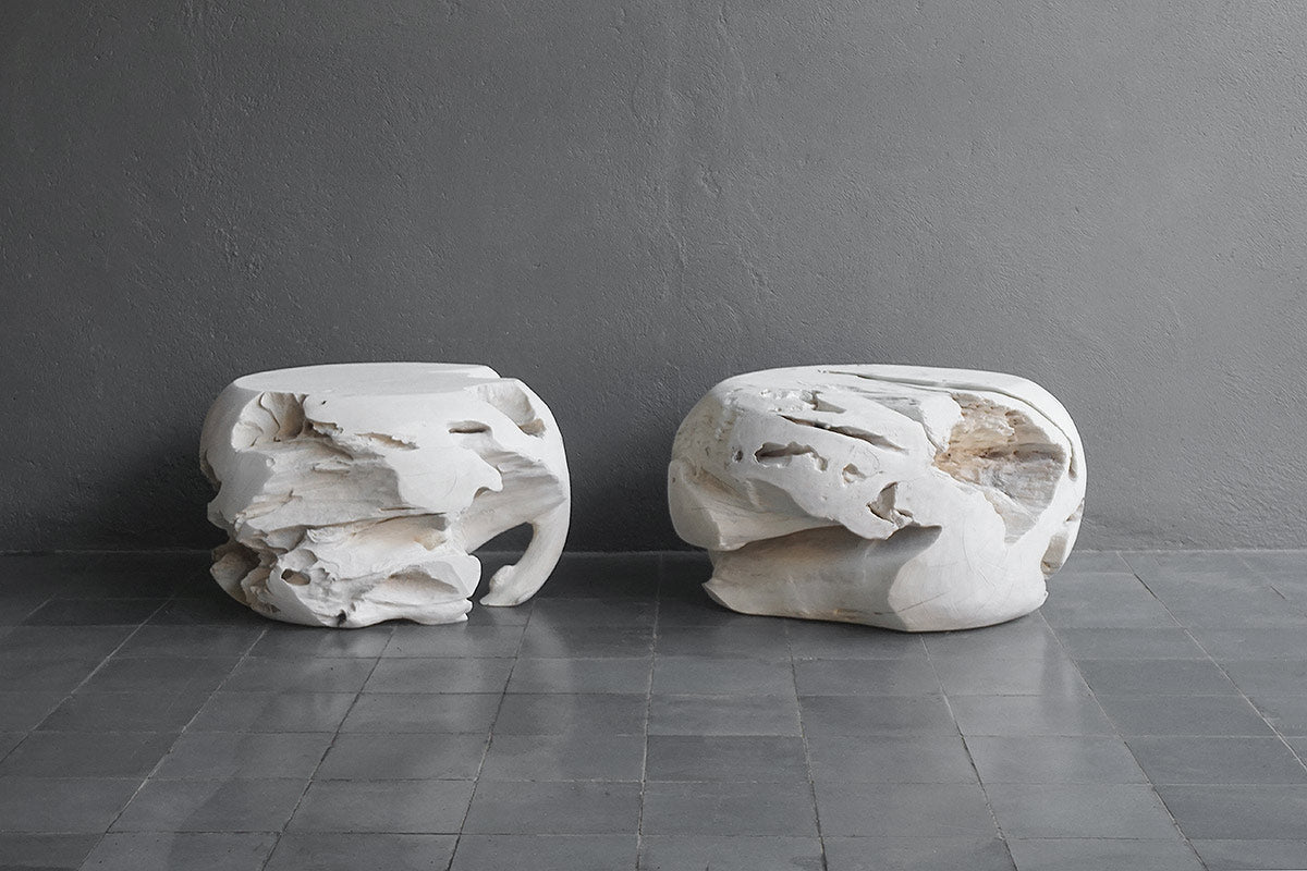 Teak Root Round Stool – Weathered