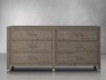 Bacara Modern Classic Wood Brushed 6-Drawer Dresser 72' - Gray