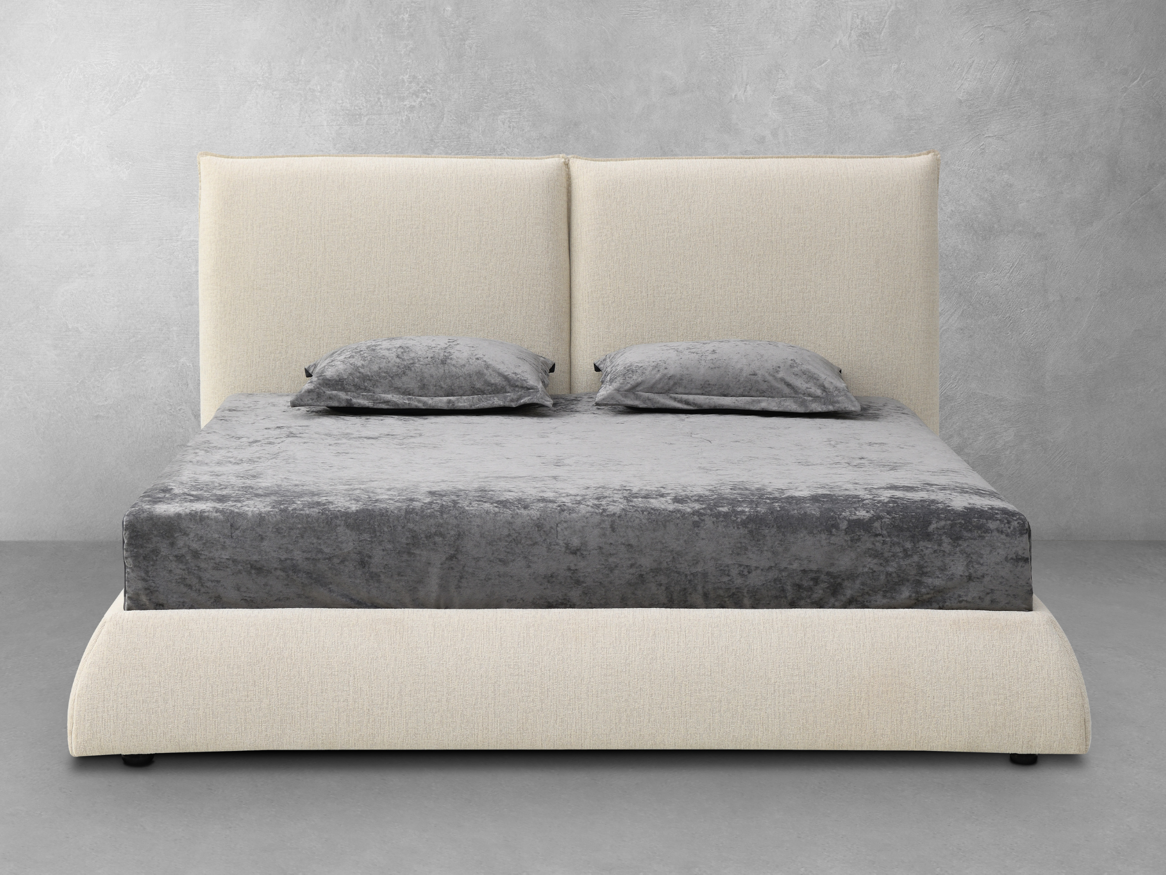Elsen Upholstered Bed - Ivory - King