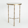 Spike Accent Table-Antique Brass w/White Marble