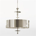 Turned Pendant Chandelier-Nickel-Lg