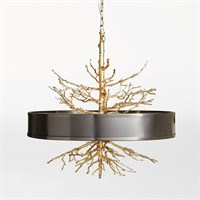Twig Pendant-Brass on Brass W/Bronze Shade