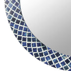 Luciana Diamond Pattern Bone Inlay Mirror, Blue