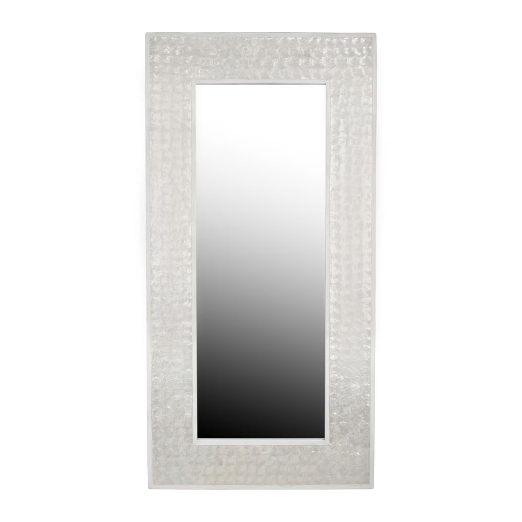 Solana Capiz Floor Mirror, 78.75"H, White
