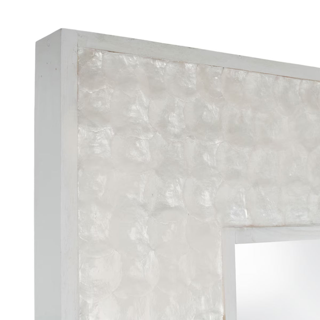 Solana Capiz Floor Mirror, 78.75"H, White