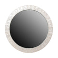 Round Capiz Mirror, 30"W, White