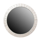 Round Capiz Mirror, 30"W, White