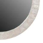 Round Capiz Mirror, 30"W, White