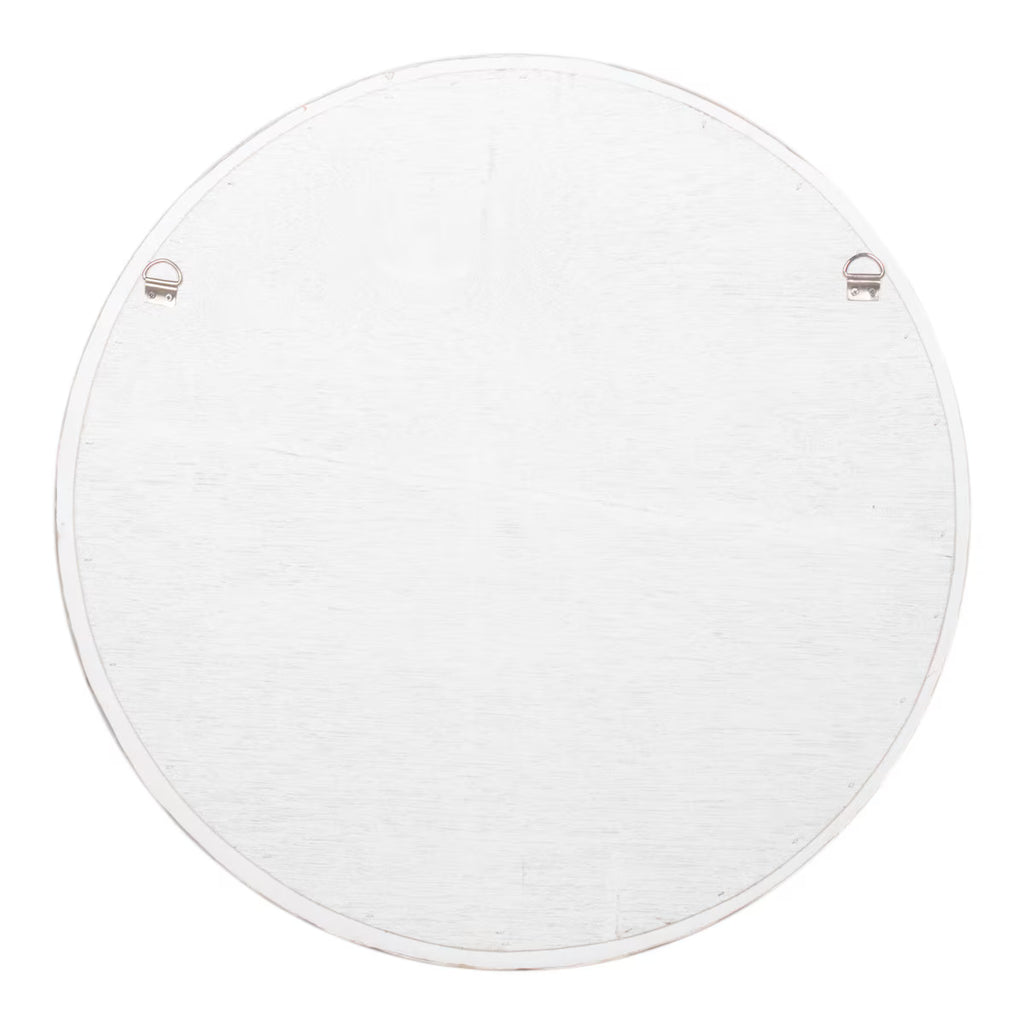 Round Capiz Mirror, 30"W, White