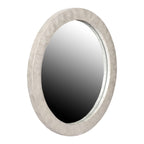 Round Capiz Mirror, 30"W, White