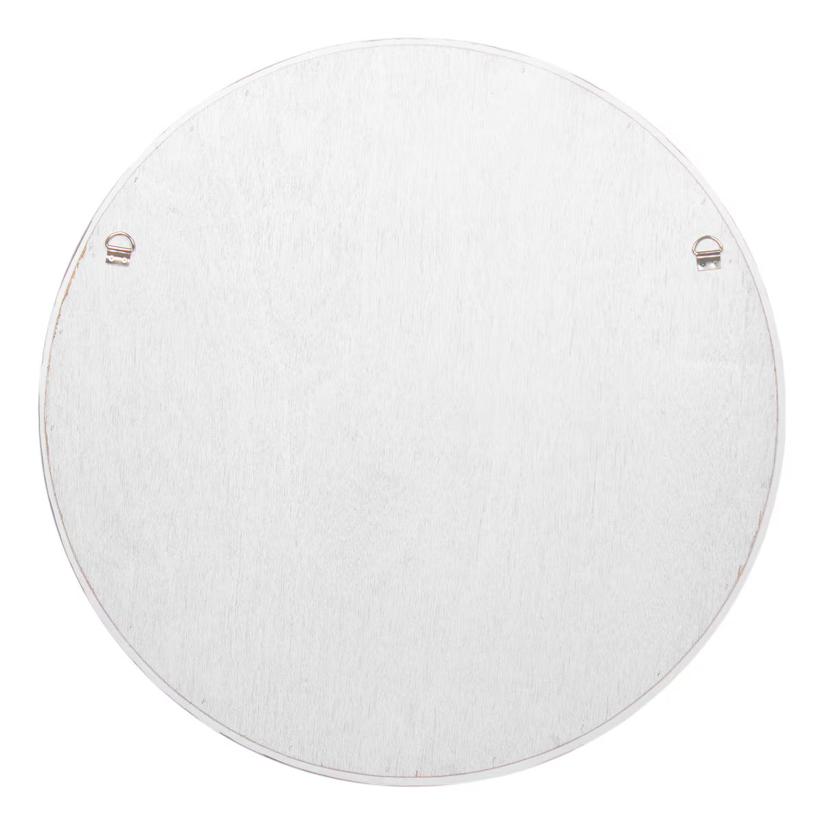 Capiz Round Wide Frame Mirror, 35"W, White