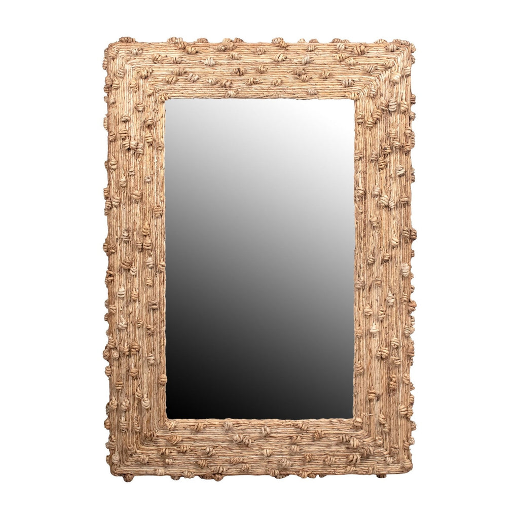 Knotted Natural Fiber Rectangular Mirror, 40.75"H, Natural