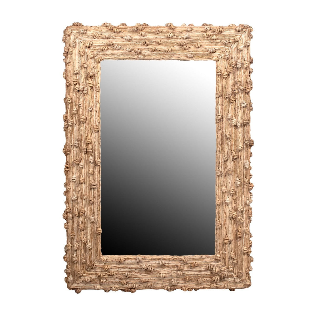 Knotted Natural Fiber Rectangular Mirror, 40.75"H, Natural