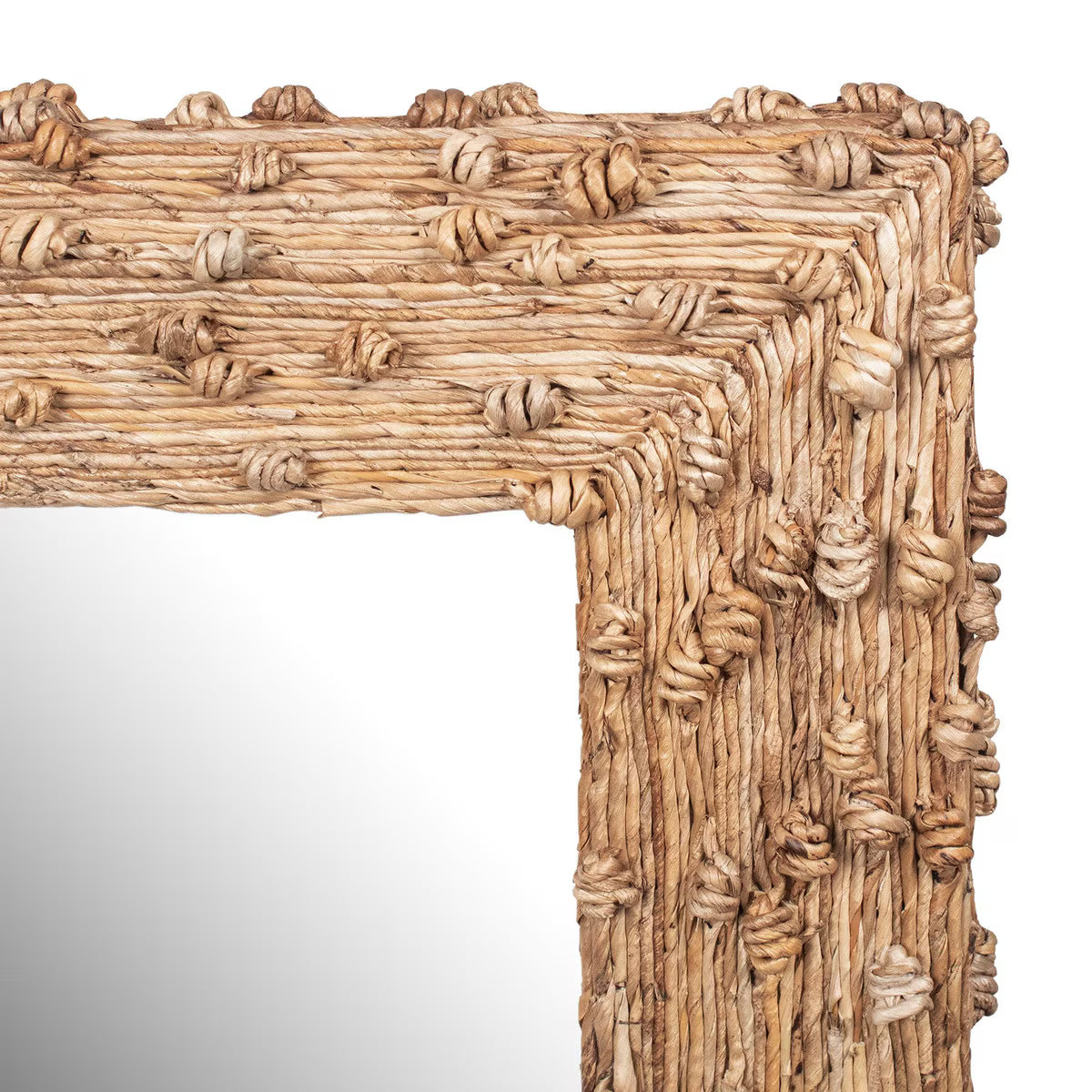 Knotted Natural Fiber Rectangular Mirror, 40.75"H, Natural