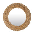 35" Knotted Natural Fiber Round Mirror