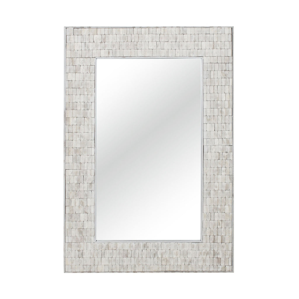 Fulton Rectangular Mirror, 39.75"H, Whitewash