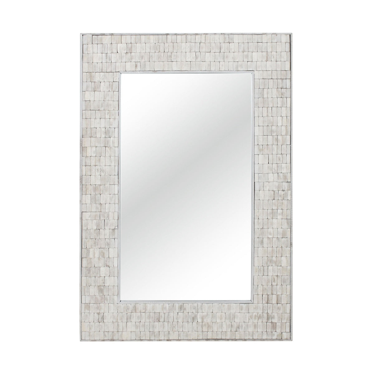 Fulton Rectangular Mirror, 39.75"H, Whitewash