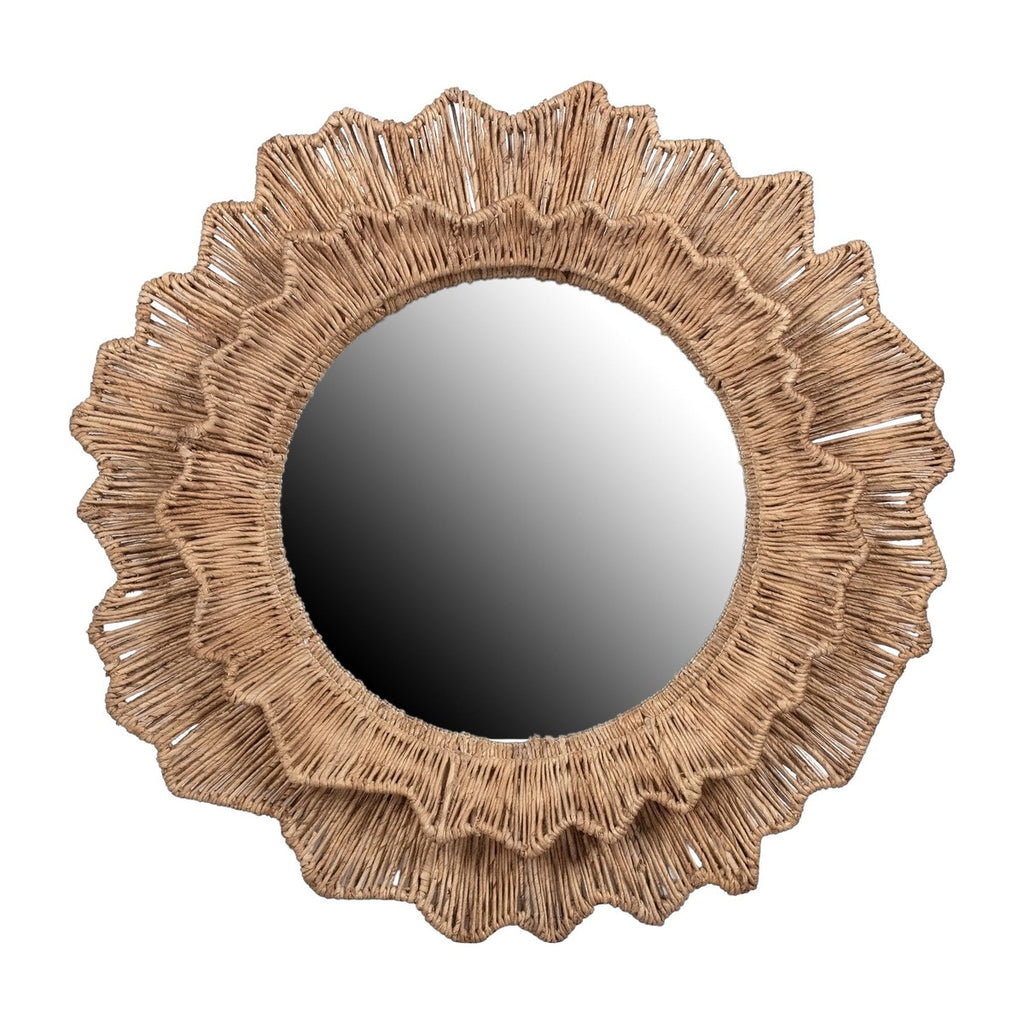 Shine Woven Wave Frame Mirror, 35"W, Natural