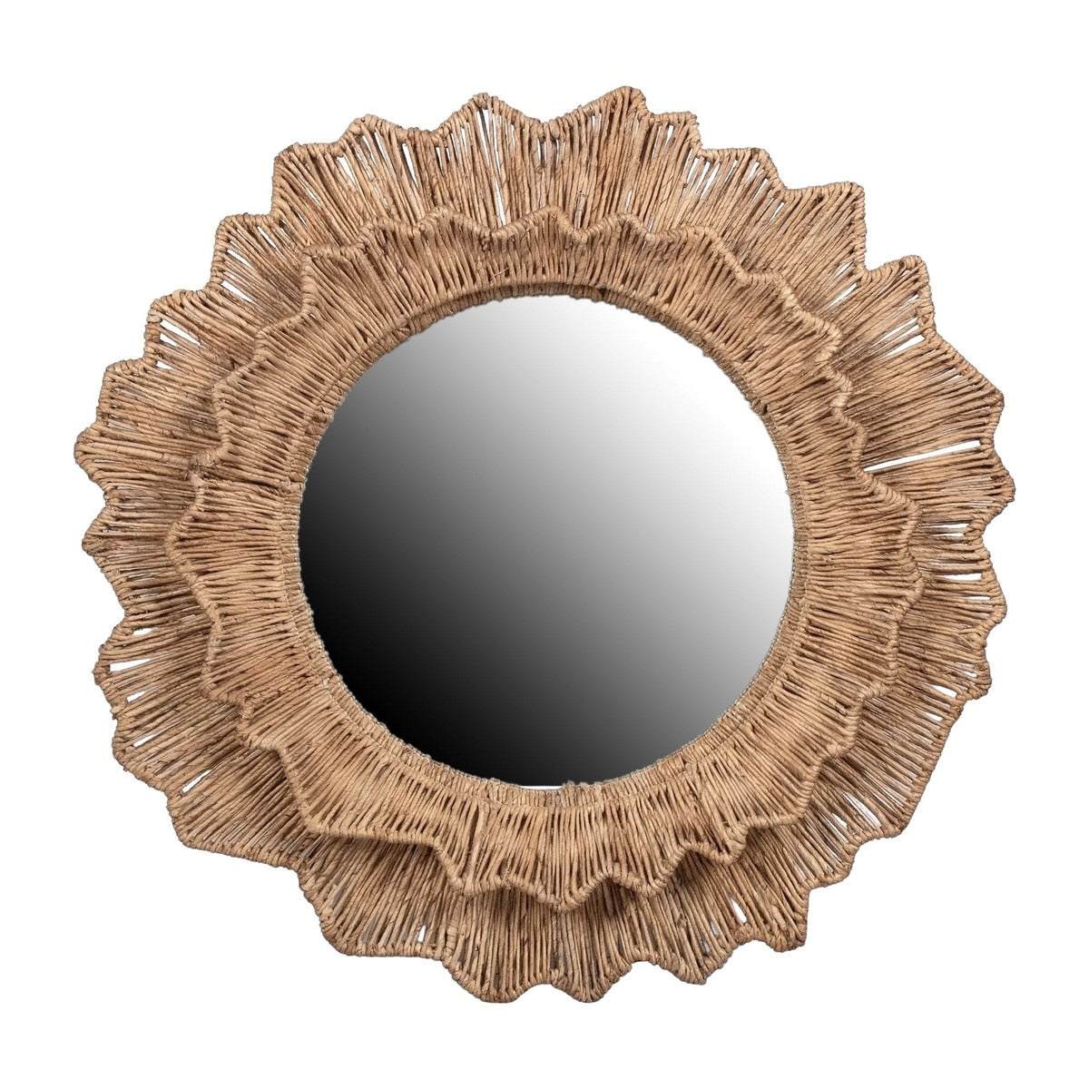 Shine Woven Wave Frame Mirror, 35"W, Natural