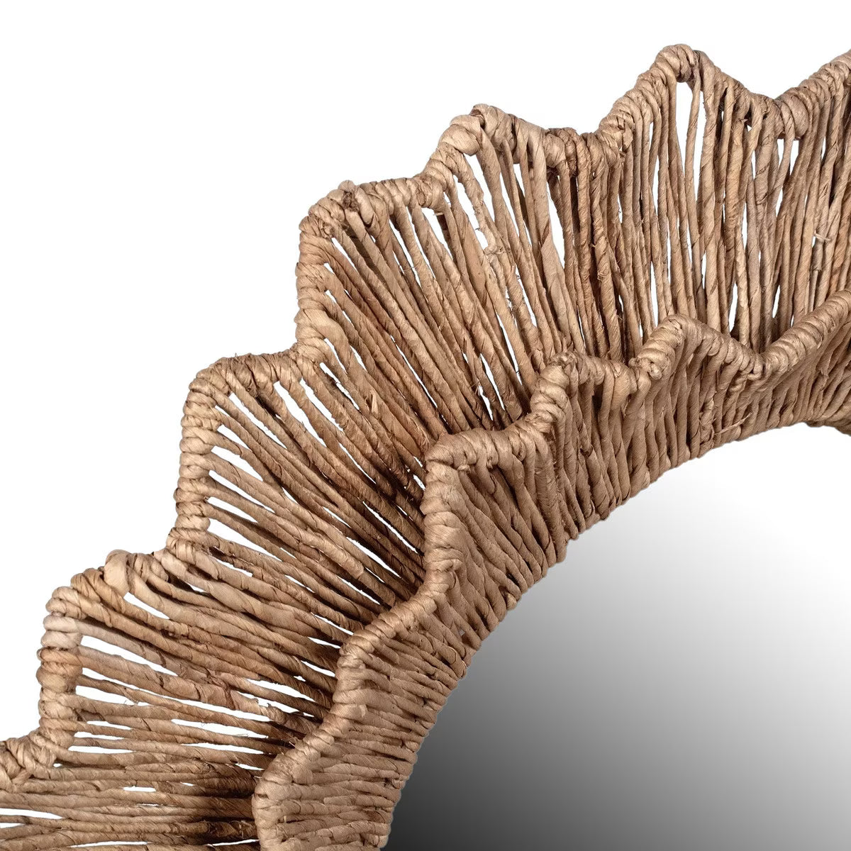 Shine Woven Wave Frame Mirror, 35"W, Natural