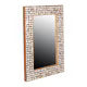 New Hampton Rectangular Coconut Shell Mirror, 39.5"H, White Patina