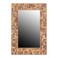 New Hampton Rectangular Coconut Shell Mirror, 39.5"H, Natural Bliss