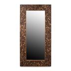 Coconut Shell Herringbone Frame Large Floor Mirror, 78"H, Brown