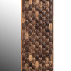 Coconut Shell Herringbone Frame Large Floor Mirror, 78"H, Brown