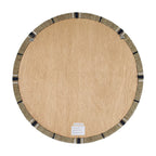 Maui Seagrass Round Mirror, 30''W, Natural/Navy/White