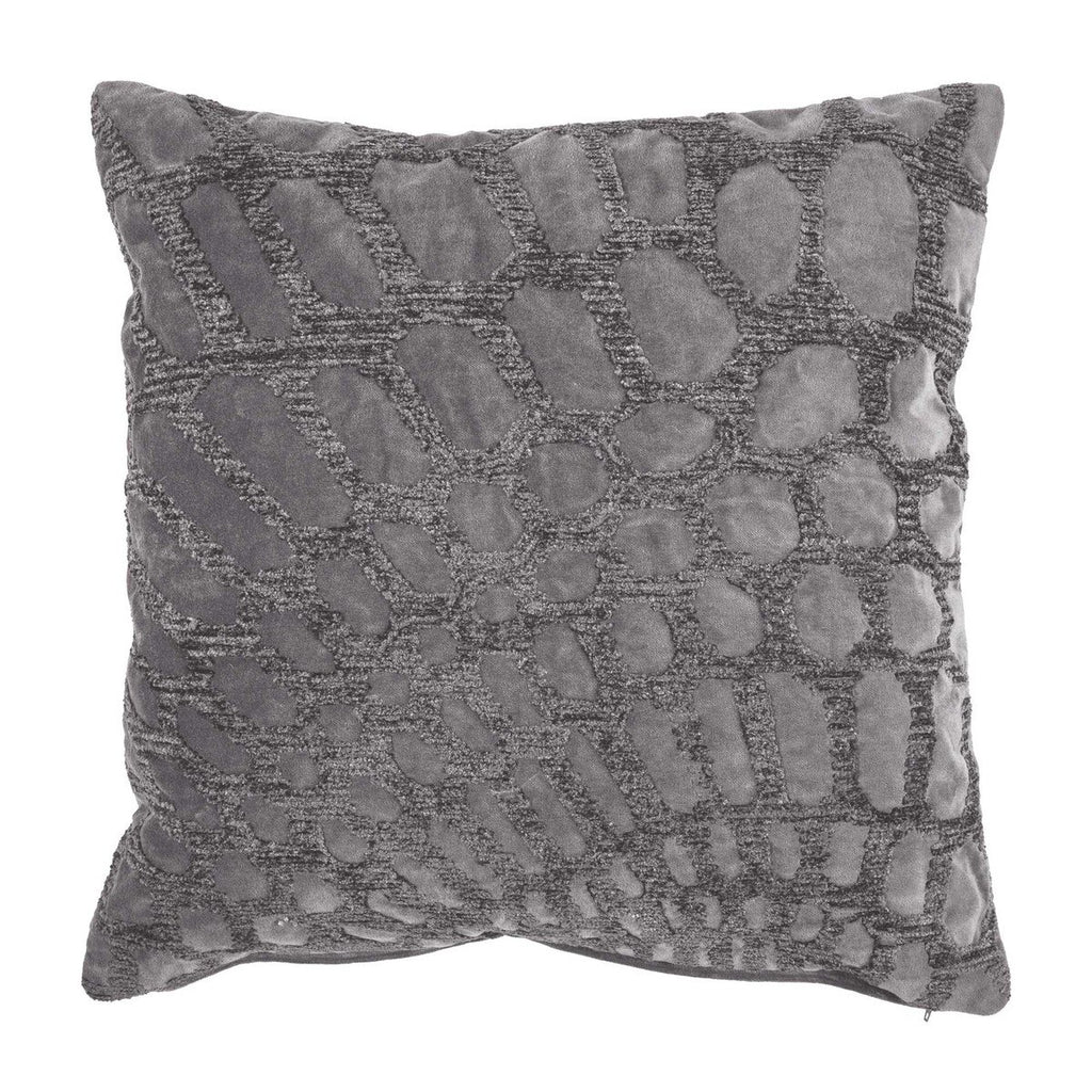 Alden 20" Square Embroidered Pillow, Grey
