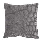 Alden 20" Square Embroidered Pillow, Grey