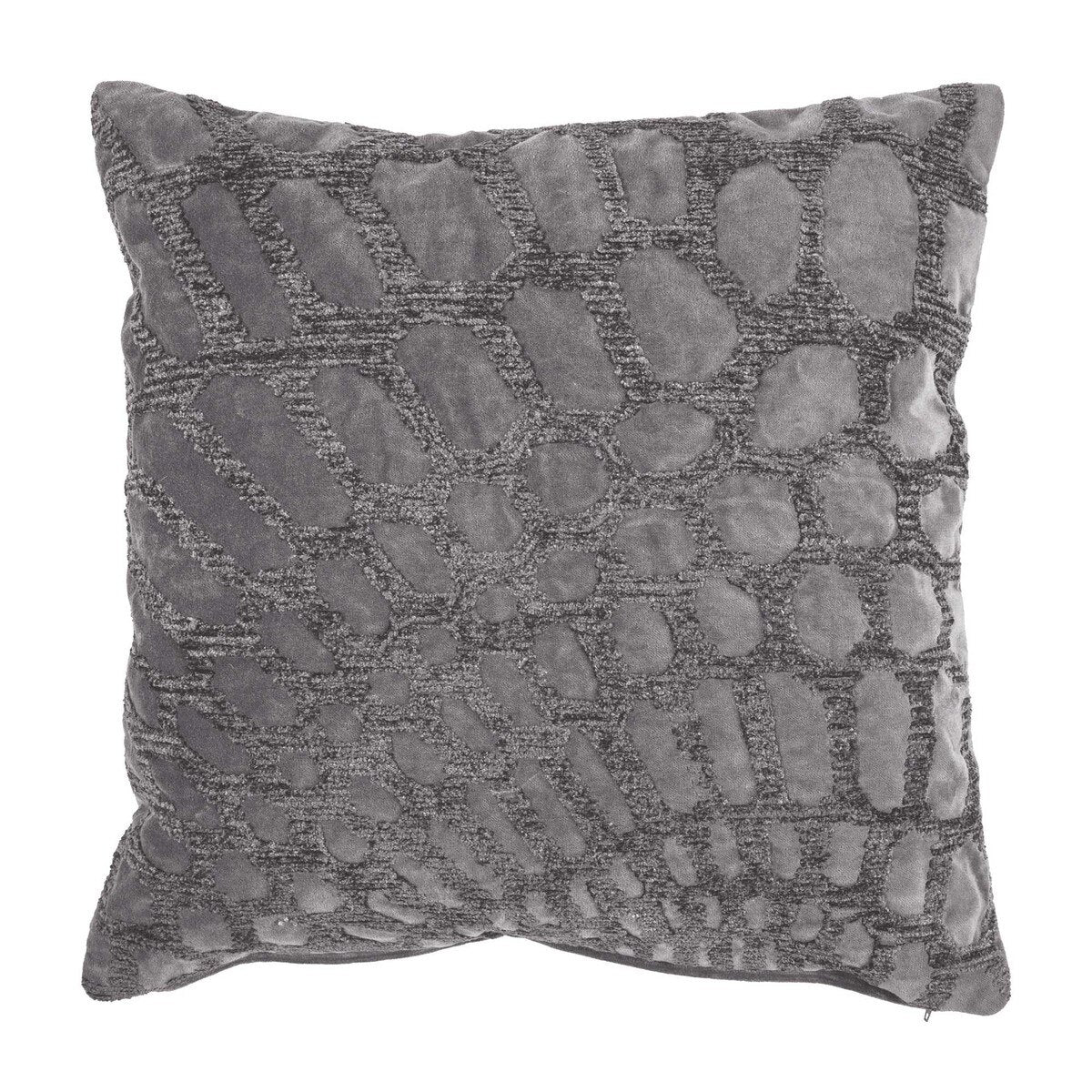 Alden 20" Square Embroidered Pillow, Grey