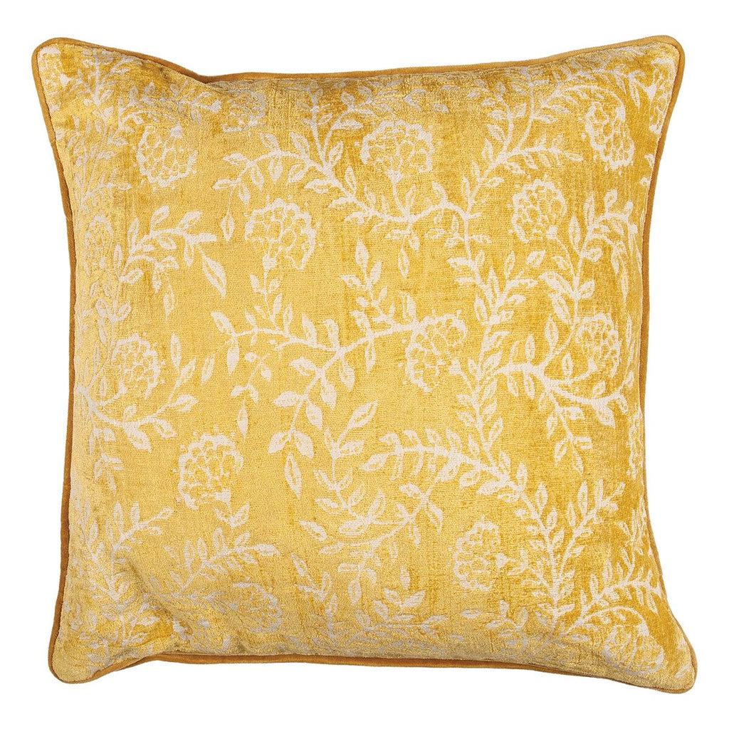 Isadora 20" Square Jacquard Pillow, Yellow