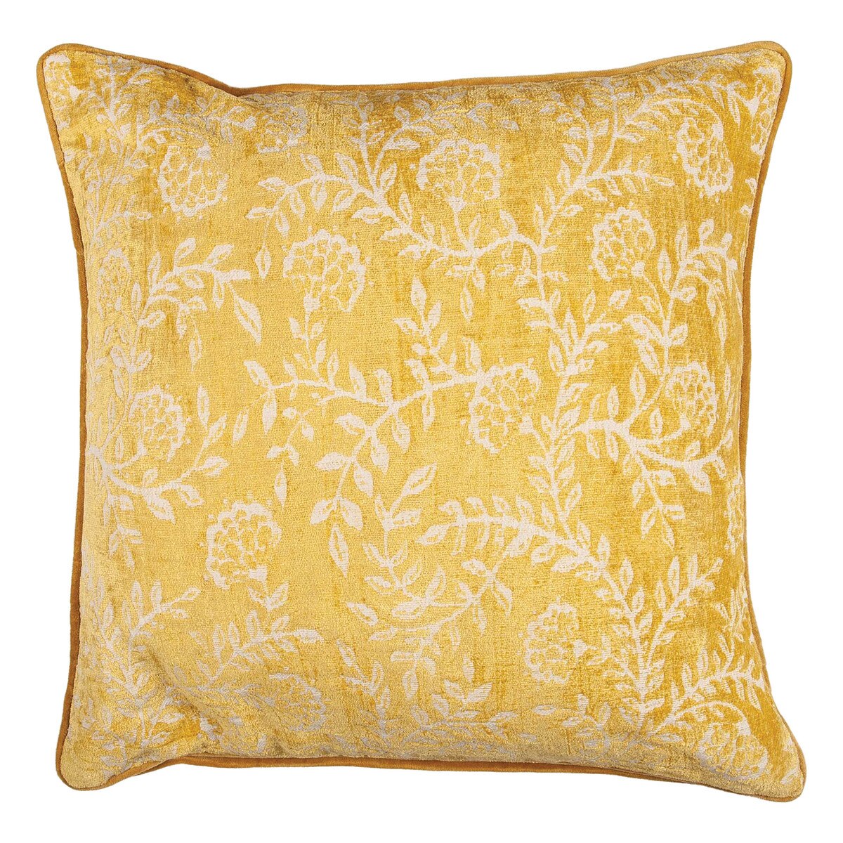 Isadora 20" Square Jacquard Pillow, Yellow
