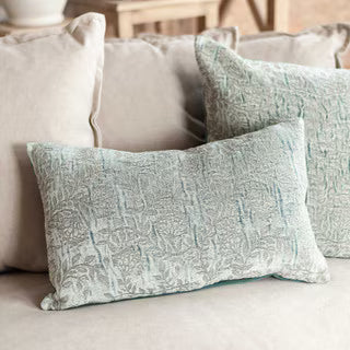 Liliana 21" Lumbar Jacquard Pillow, Blue