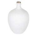 Amphora Tall Vase, White and Brass