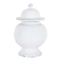 Misha Stoneware Ginger Jar, Medium, White