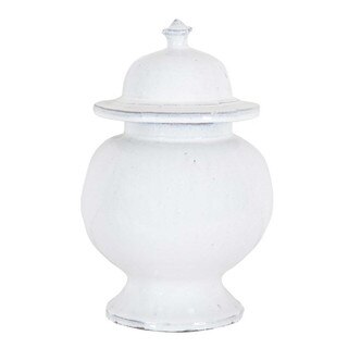 Misha Stoneware Ginger Jar, Medium, White