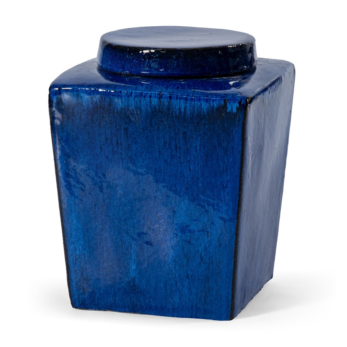 Leif Stoneware Tea Box, Medium, 12"H, Royal Blue