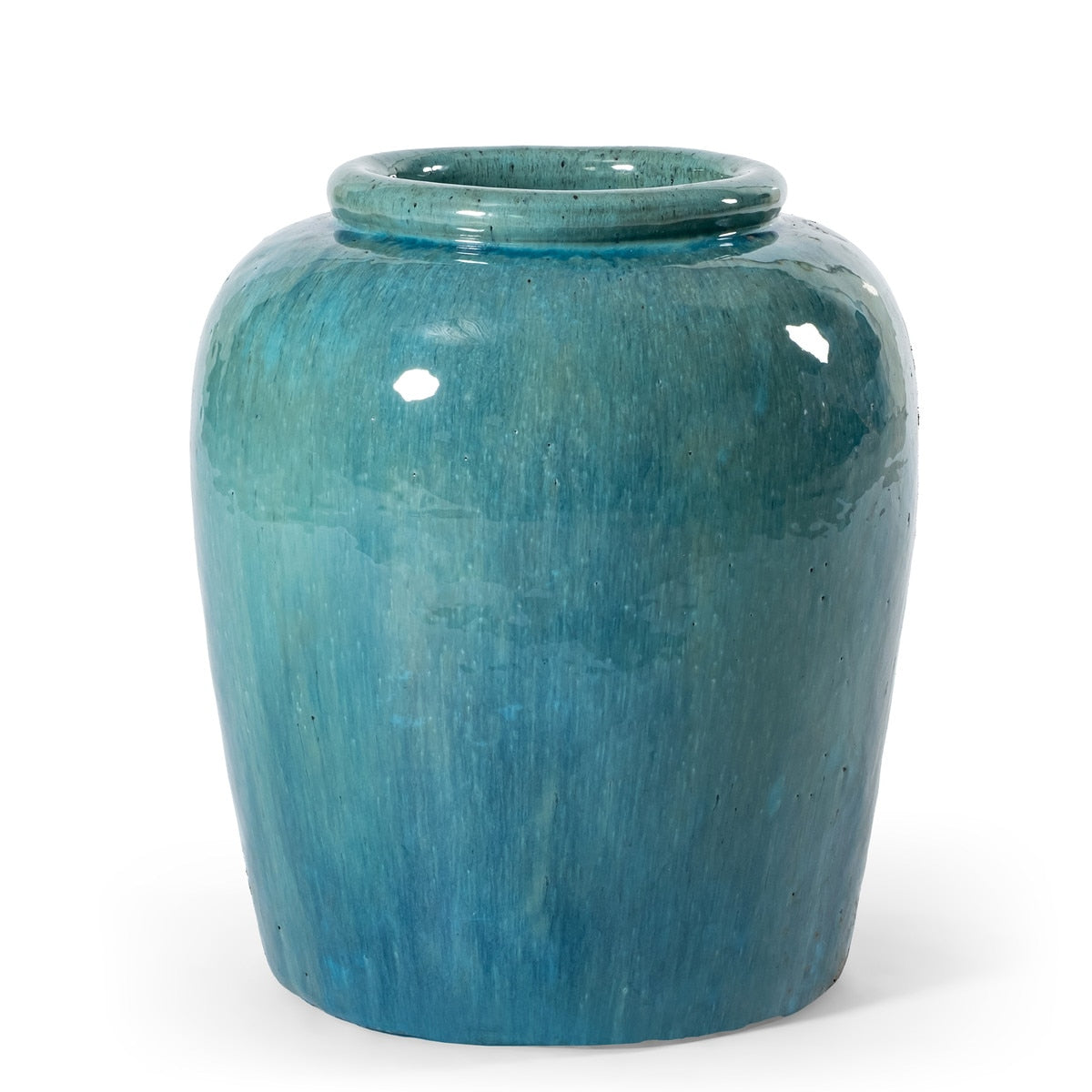 Thea Stoneware Vase, Large, 18.25"H, Ocean Blue