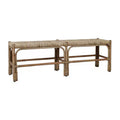 Baylin Rattan Bench With Woven Banana Leaf Seat, Antique Natural