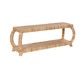 Palma Rattan Wrapped Bench With Curved Legs And Shelf, Antique Natural
