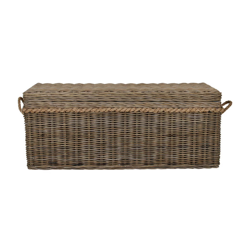 Sabrina Basket Bench Table With Storage, 47"W, Natural