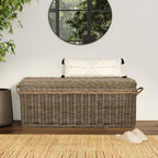 Sabrina Basket Bench Table With Storage, 47"W, Natural