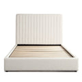 Brooke2 54" Queen Bed W/ Vertical Channel Tuft In Ivory Boucle