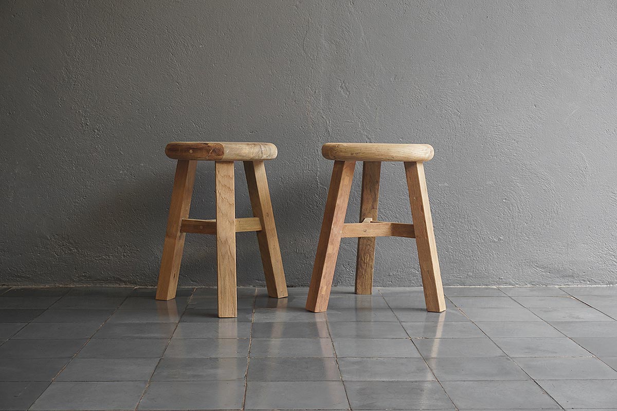 Reclaimed Teak Round Stool