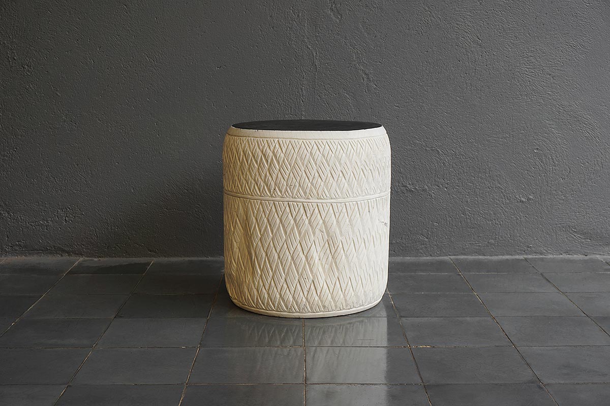 Hand Carved Rine Tamarind Stool – Weathered